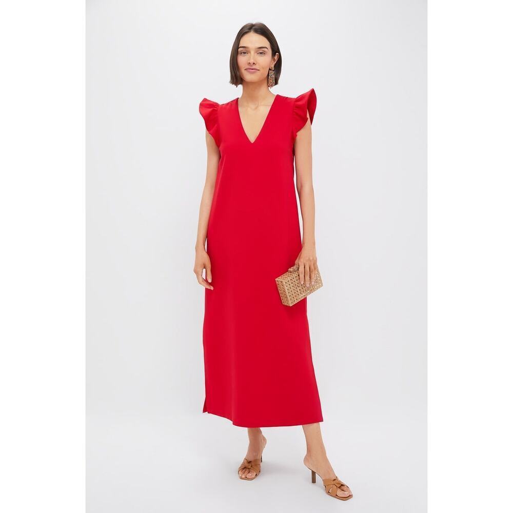 POMANDER PLACE Red Flutter Sleeve Miko Dress Size XL NWT